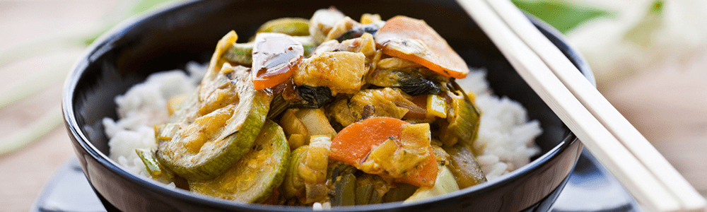 Vegan sushi en wok gerechten